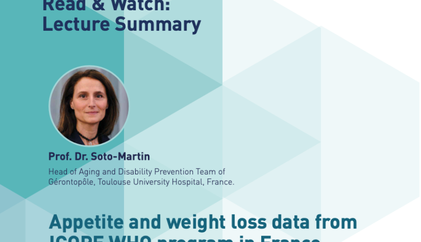 Appetite and weight loss data from ICOPE WHO program in France