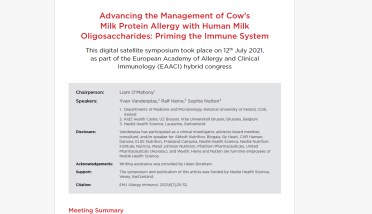 EAACI 2021 symposium review: Advancing the Management of Cow’s Milk Protein Allergy with Human Milk Oligosaccharides: Priming the Immune System