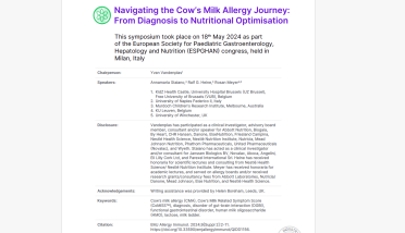 ESPGHAN 2024 symposium review: Navigating the Cow’s Milk Allergy Journey: From Diagnosis to Nutritional Optimisation