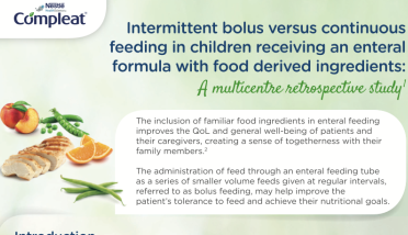 Intermittent Bolus Versus Continuous Feeding in Children Receiving an Enteral Formula with Food Derived Ingredients