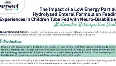 The Impact of a Low Energy Partially Hydrolysed Enteral Formula on Feeding Experiences in Children Tube Fed with Neuro-Disabilities